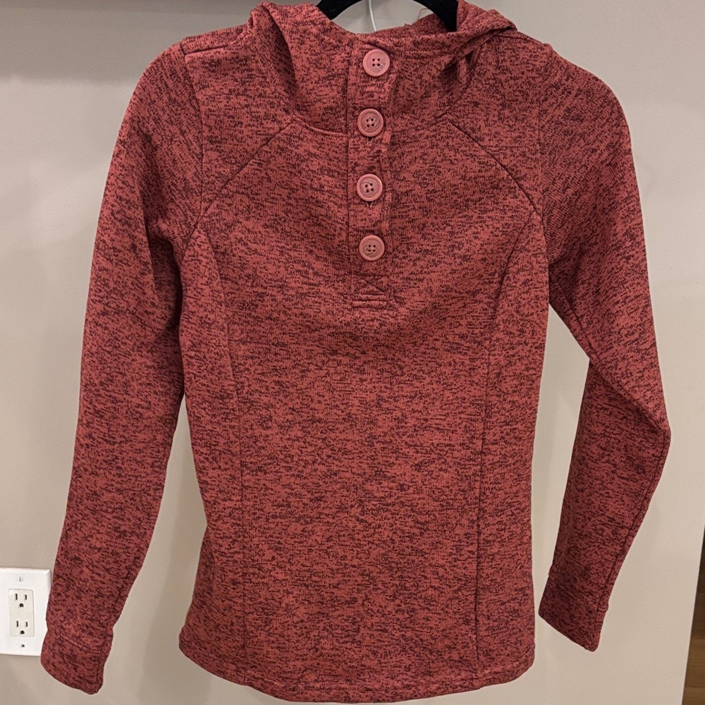 Columbia Darling Days Red Heathered Pullover Button-Up Women's Hoodie Size XS